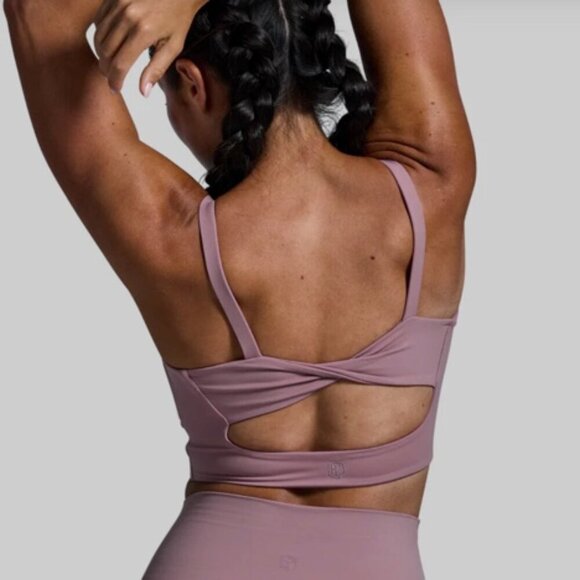 Born Primitive Sports Bra Women's Size Medium Antique Mauve Twisted Keyhole Back - Picture 1 of 5